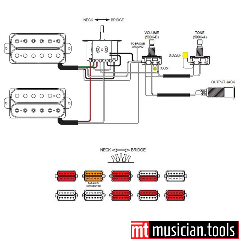 Ibanez 2502N 5-Way Guitar Pickup Selector Switch Wiring